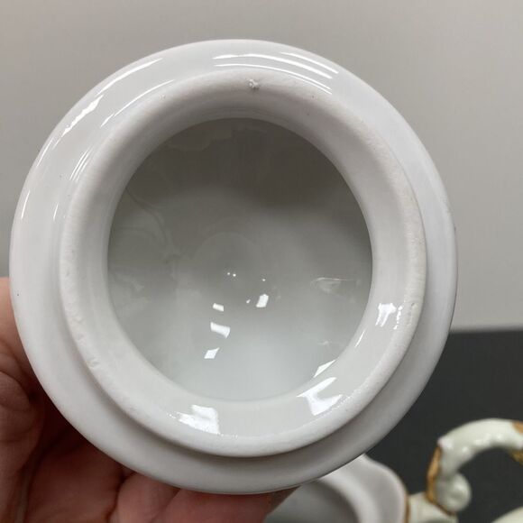 Lissi Kaplan Giftcraft China Crocus Sugar Pot & Creamer with Gold Top and Rim - Picture 13 of 16